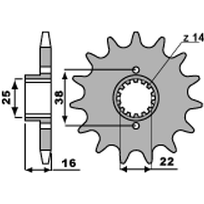PBR front sprocket 490 16 18NC DUCATI MONSTER 600/750/900 (JTF736.16) (pitch 520)