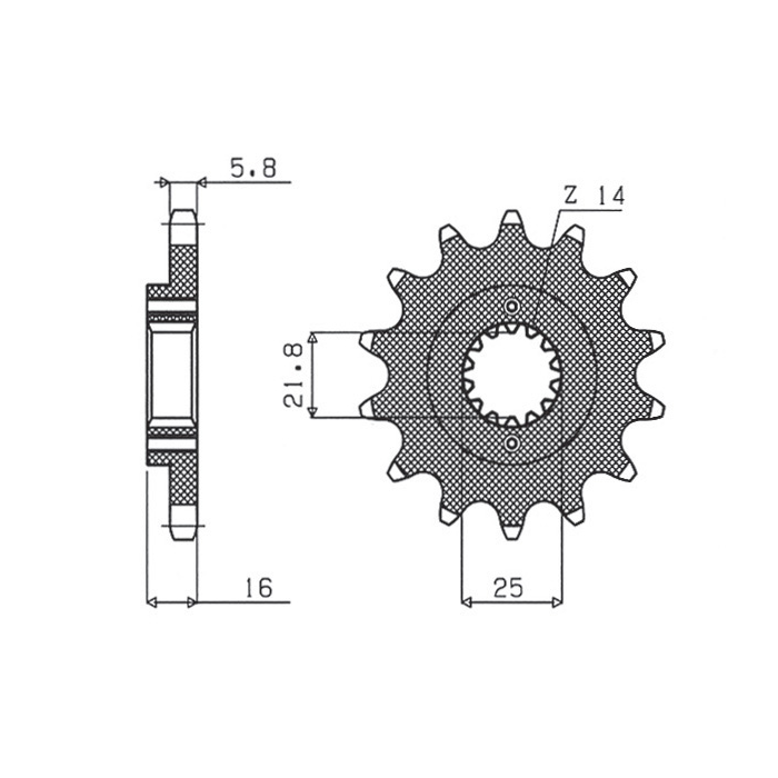 SUNSTAR front sprocket 490 14 DUCATI MONSTER 600/750/900 (JTF736.14) (pitch 520) (49014JT)