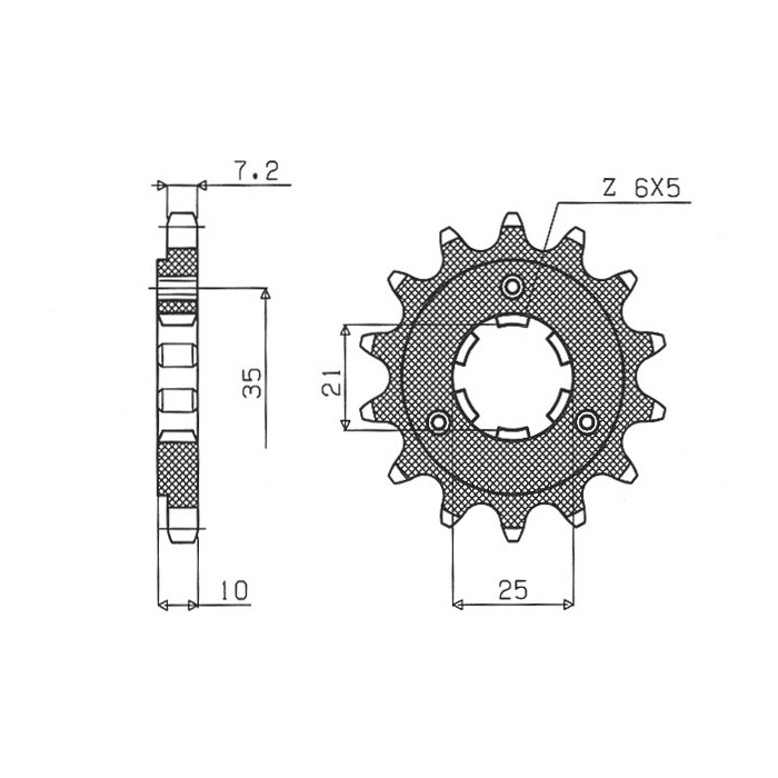 SUNSTAR front sprocket 2069 15 SUZUKI DR 650 SE '96-'13, XF 650 (JTF1448.15) (206915JT)