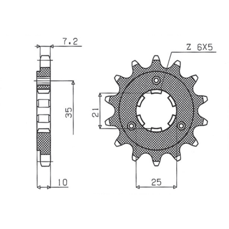 SUNSTAR front sprocket 2069 15 SUZUKI DR 650 SE '96-'13, XF 650 (JTF1448.15) (206915JT)