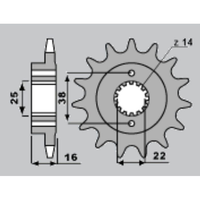 SUNSTAR front sprocket 2075 14 DUCATI MONSTER 797 '17-18, SCRAMBLER 800 '17-18, SUPERSPORT 939 '17-18 (JTF736.14) (step 5