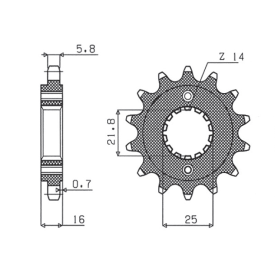 SUNSTAR front sprocket 2075 15 DUCATI MONSTER 797 '17-18, SCRAMBLER 800 '17-18, SUPERSPORT 939 '17-18 (JTF736.15) (step 5
