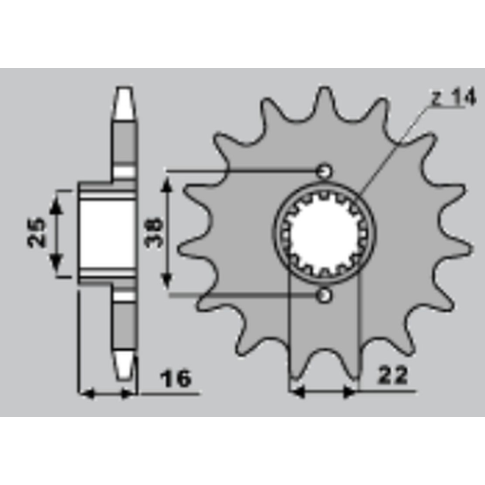 CHT front sprocket 2050 14 DUCATI 748/916/944/996 1000
