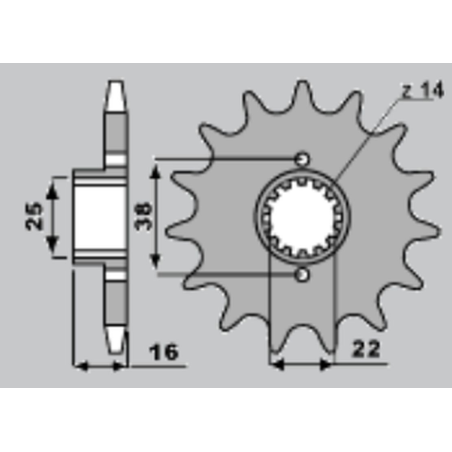 CHT front sprocket 2050 14 DUCATI 748/916/944/996 1000