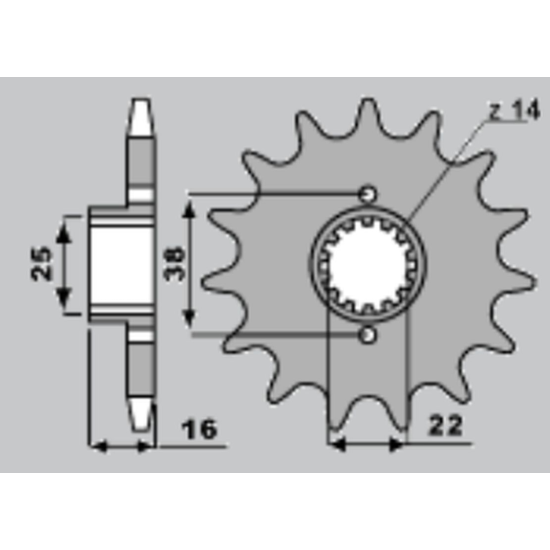 CHT front sprocket 2050 15 DUCATI 916/944/996 1000SS