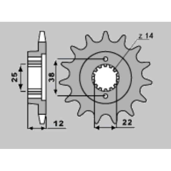 CHT front sprocket 495 15 DUCATI 750 PASO 87-90 (495-15)