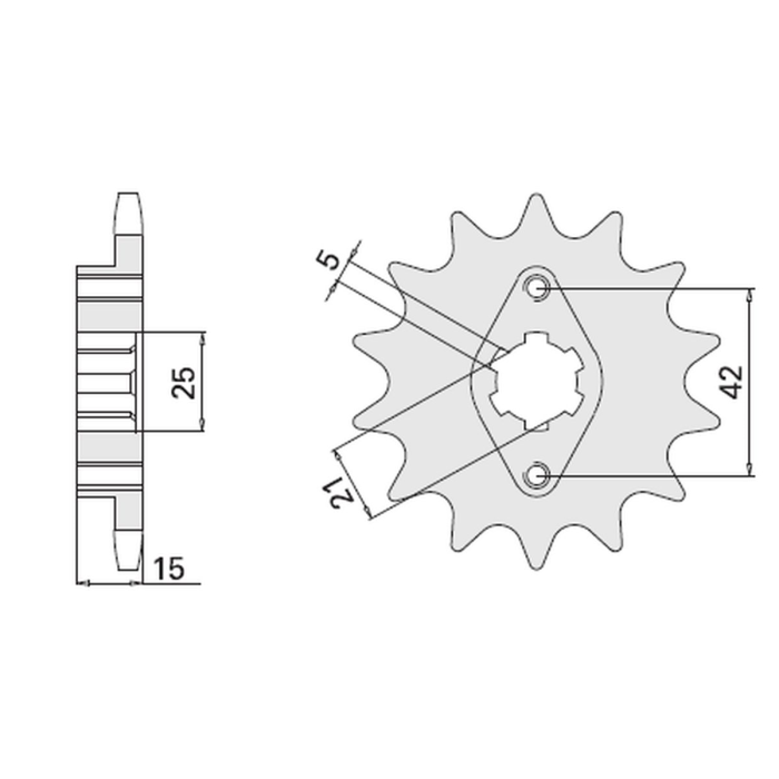CHT front sprocket 7003 15 DUCATI PANTAH 350 500/650 81-82 (492-15)