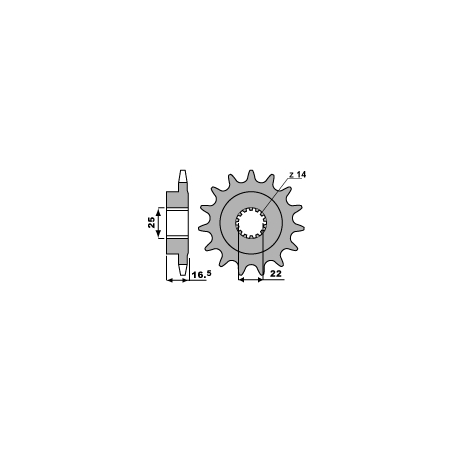 PBR priekinė žvaigždė 2114 15 18NC DUCATI 749/848/998/1000 (JTF741.15) (žingsnis 525)