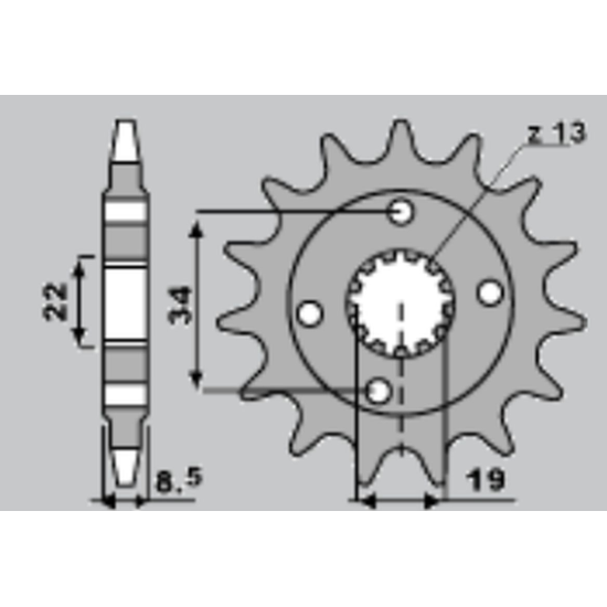 SUNSTAR front sprocket 2276 15 KTM 390 DUKE '13-'18, 390 RC '14-'18 (JTF1908.15) (pitch 520) (227615)