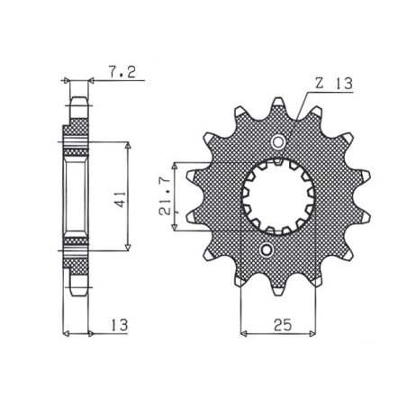 SUNSTAR front sprocket 346 16 HONDA VT 600C SHADOW '90-'07 (JTF296.16) (pitch 525) (34616JT)