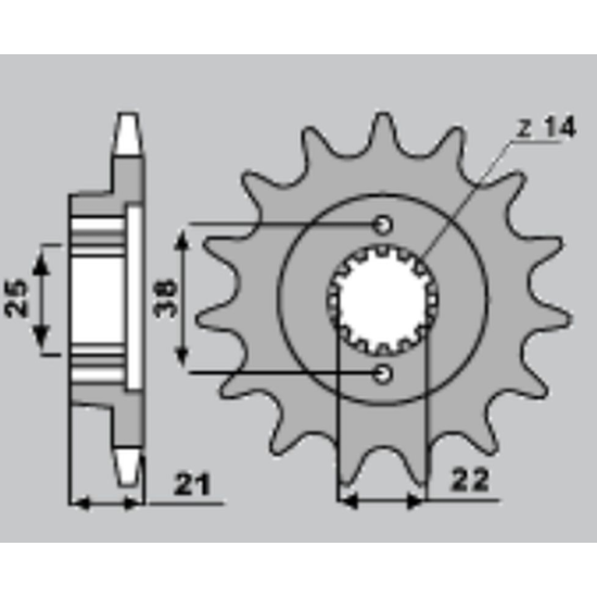 CHT front sprocket 2079 15 CAGIVA ELEFANT 90 IE 93-97 (4013-15)