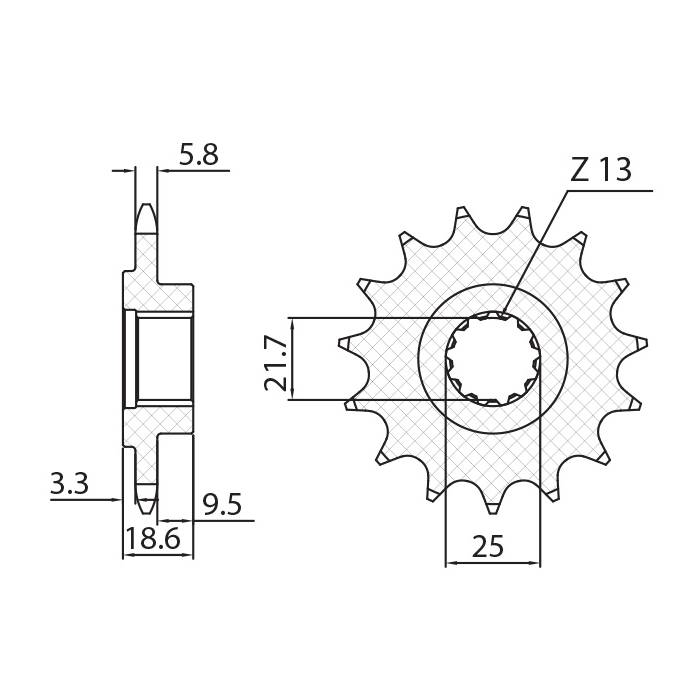 SUNSTAR front sprocket 2119 14 KAWASAKI Z 750 '04-'12, Z 800 '13-'16 (JTF1538.14) (pitch 520) (211914JT)