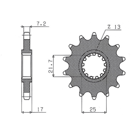 SUNSTAR front sprocket 2041 15 HONDA CB 500 '94-'03, CBF 500 '04-'08 (JTF297.15) (pitch 525) (204115JT)