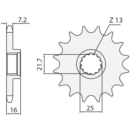 SUNSTAR front sprocket 2093 15 KAWASAKI ZX6R '98-'02 (JTF1535.15) (pitch 525) (209315JT)