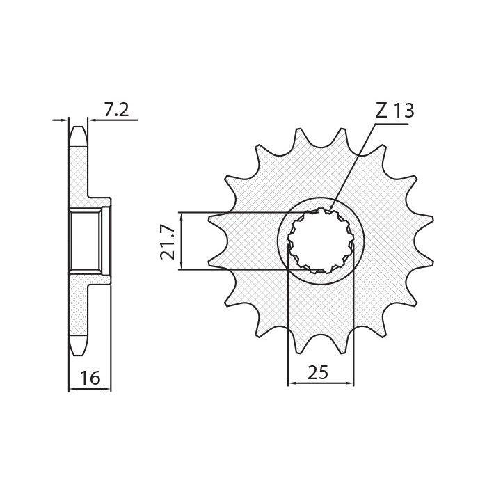 SUNSTAR front sprocket 2093 15 KAWASAKI ZX6R '98-'02 (JTF1535.15) (pitch 525) (209315JT)