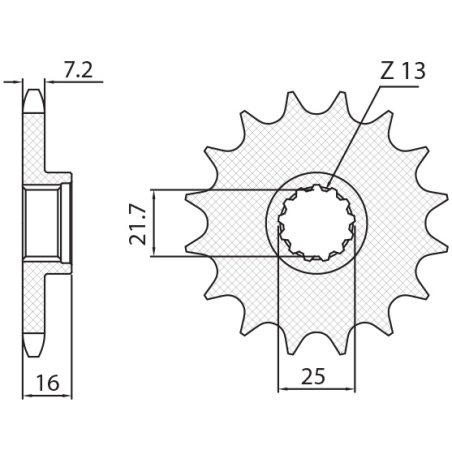 SUNSTAR front sprocket 2093 15 KAWASAKI ZX6R '98-'02 (JTF1535.15) (pitch 525) (209315JT)