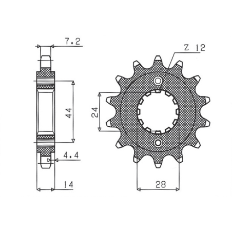 SUNSTAR front sprocket 348 17 HONDA XRV 750 AFRICA TWIN '90-'03 (JTF1372.17) (pitch 525) (34817JT)