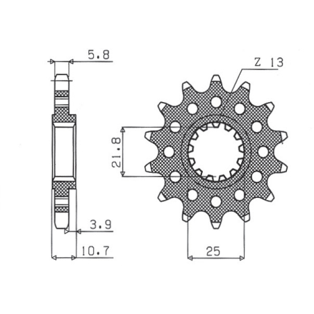 SUNSTAR front sprocket 2172 15 YAMAHA FZ6 '09-, XJ6 '09-'15 (JTF1581.15) (model pitch 520) (217215JT)