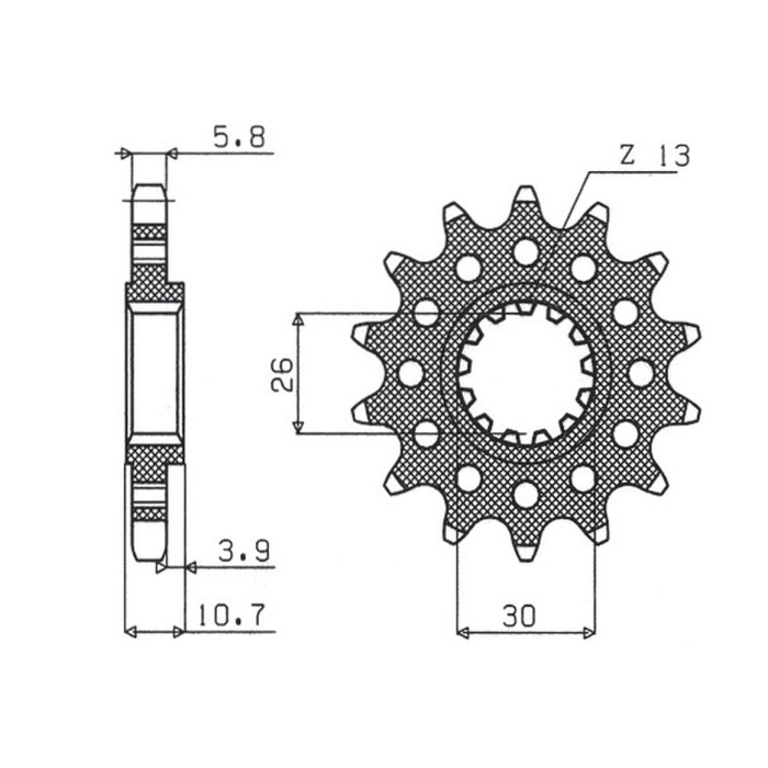 SUNSTAR front sprocket 579M 17 YAMAHA FZ1 '06-'14, R1 '04-'14, FJ, XJR (JTF1579.17) (pitch 520) (579M17JT)