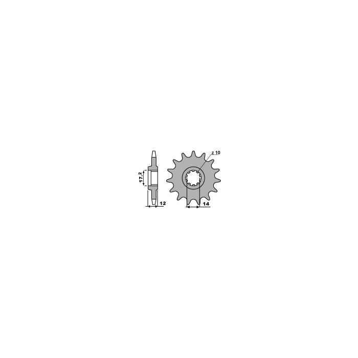 PBR front sprocket 553M 12 18NC (pitch 420)