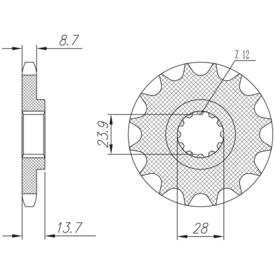 SUNSTAR front sprocket 2077 17 KAWASAKI ZRX 1100/1200 '97-06 (JTF1529.17) (pitch 530) (207717JT)