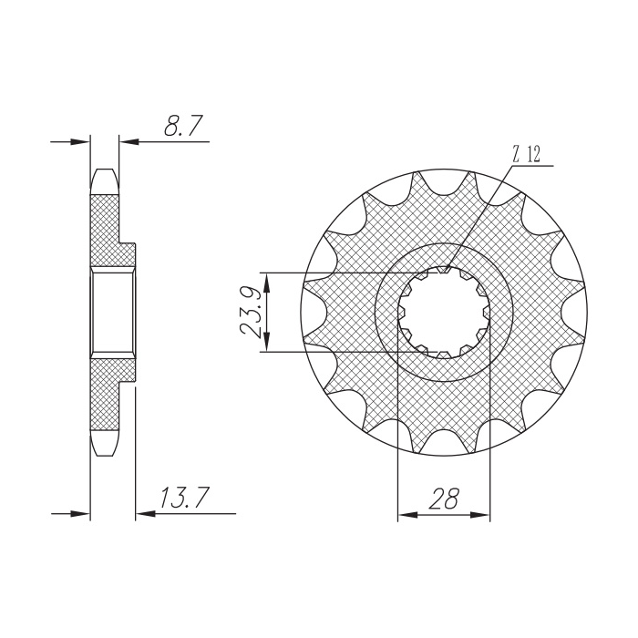 SUNSTAR front sprocket 2077 17 KAWASAKI ZRX 1100/1200 '97-06 (JTF1529.17) (pitch 530) (207717JT)