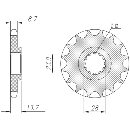 SUNSTAR front sprocket 2077 17 KAWASAKI ZRX 1100/1200 '97-06 (JTF1529.17) (pitch 530) (207717JT)