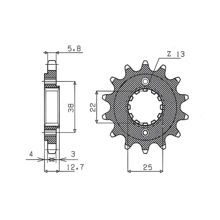 SUNSTAR front sprocket 511 15 KAWASAKI KLR 650 '90-'14 (JTF511.15) (pitch 520) (51115JT)