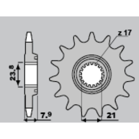 SUNSTAR front sprocket 2320 13 HONDA CRF 250R '18-'23 (JTF1344.13) (pitch 520) (232013)