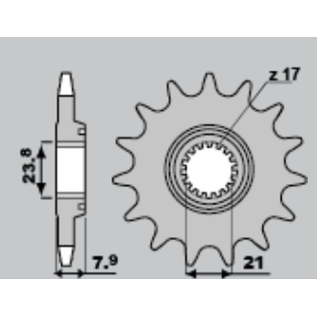 SUNSTAR front sprocket 2320 13 HONDA CRF 250R '18-'23 (JTF1344.13) (pitch 520) (232013)