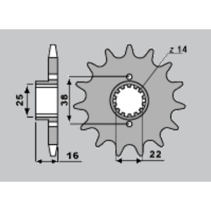 CHT front sprocket 490 14 (A4250736140) BIMOTA DUCATI