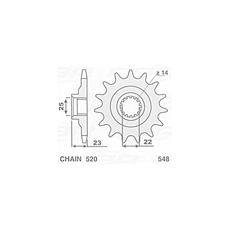 CHT front sprocket 548 14 GILLERA DAKOTA 350 500/600 '85-'95 (609-14)