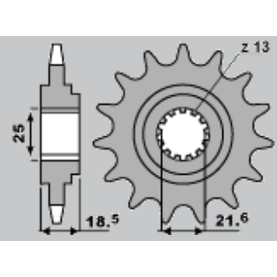JR front sprocket 2119 15 KAWASAKI Z 750 '04-'09 (JTF1538.15)