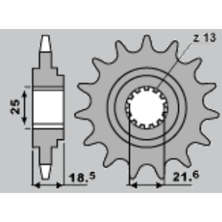 JR front sprocket 2119 15 KAWASAKI Z 750 '04-'09 (JTF1538.15)