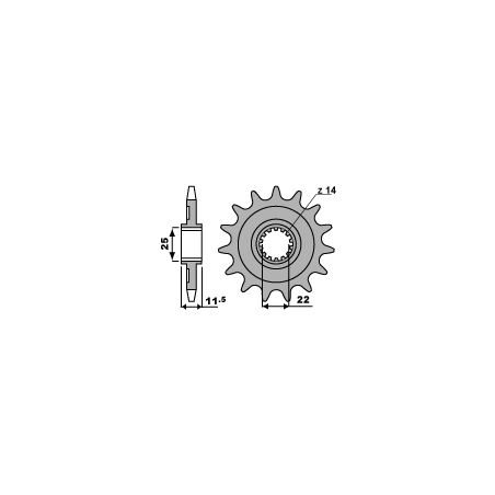 PBR front sprocket 2207 14 18NC SHERCO/BULTACO (pitch 520)