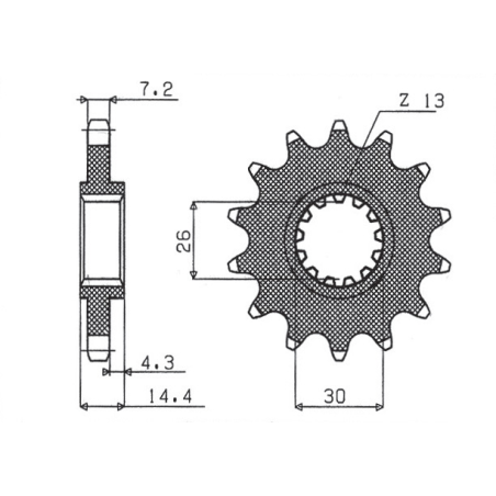 SUNSTAR priekinė žvaigždė 2047 15 HONDA CB 750F2 '92-'00 (JTF1332.15) (žingsnis 525) (204715JT)