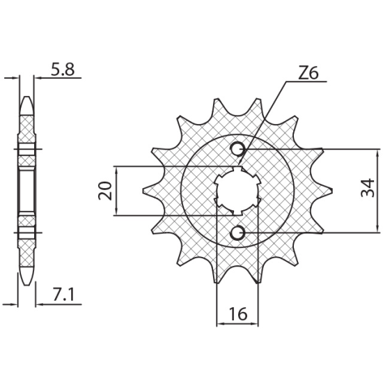 SUNSTAR front sprocket 2247 14 KTM 125 DUKE '11-'16, KTM 200 DUKE '12-'16 (JTF1903.14) (pitch 520) (224714JT)