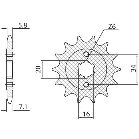 SUNSTAR front sprocket 2247 14 KTM 125 DUKE '11-'16, KTM 200 DUKE '12-'16 (JTF1903.14) (pitch 520) (224714JT)