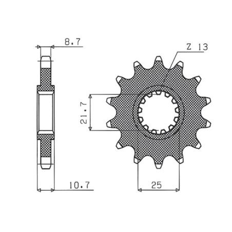 SUNSTAR front sprocket 580 17 YAMAHA FZR 1000/ FZ6/ R6 (JTF580.17) (pitch 530) (58017JT)