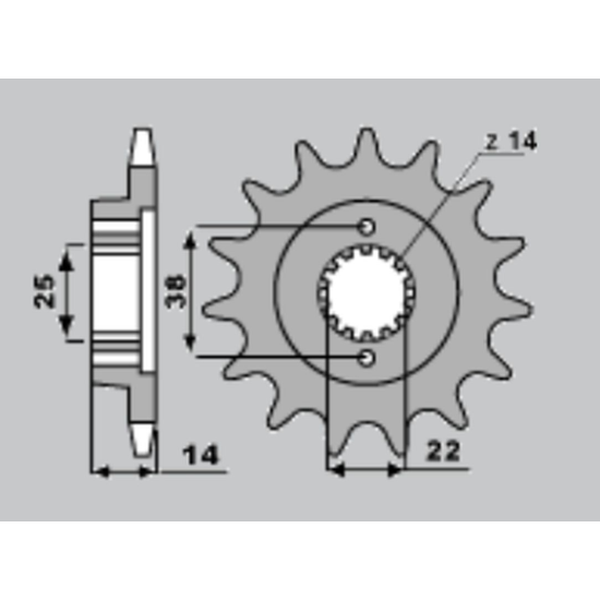 CHT front sprocket 497 15 CAGIVA ELEFANT 750/900 (4012-15)