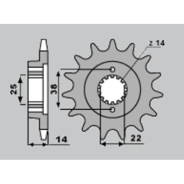 CHT front sprocket 497 15 CAGIVA ELEFANT 750/900 (4012-15)