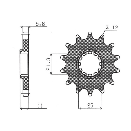 SUNSTAR front sprocket 727 14 HUSQVARNA CR/WR/TC/TE 125/250/300/310/410/510/610 (JTF824.14) (pitch 520) (72714JT)