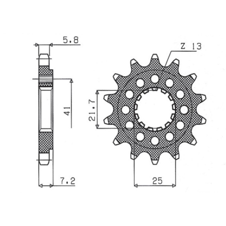 SUNSTAR priekinė žvaigždė KAWASAKI ZX-7R/RR '96-'03, ZX-10R '04-'15, SUZUKI GSXR 750 '00-'15, SV 1000S '03-'06 (conversion 520) 