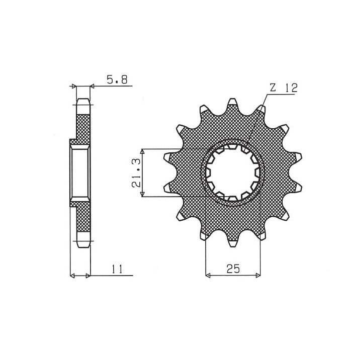 SUNSTAR front sprocket 727 13 HUSQVARNA CR/WR/TC/TE 125/250/300/310/410/510/610 (JTF824.13) (pitch 520) (72713JT)