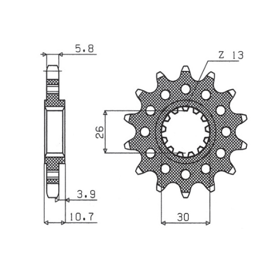 SUNSTAR front sprocket 579M 15 YAMAHA FZ1 '06-'14, R1 '04-'14, FJ, XJR (JTF1579.15) (pitch 520) (579M15JT)