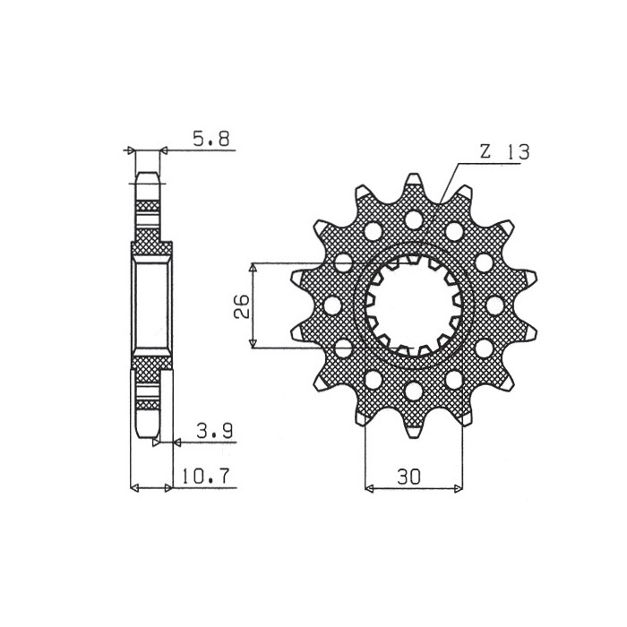 SUNSTAR front sprocket 579M 15 YAMAHA FZ1 '06-'14, R1 '04-'14, FJ, XJR (JTF1579.15) (pitch 520) (579M15JT)