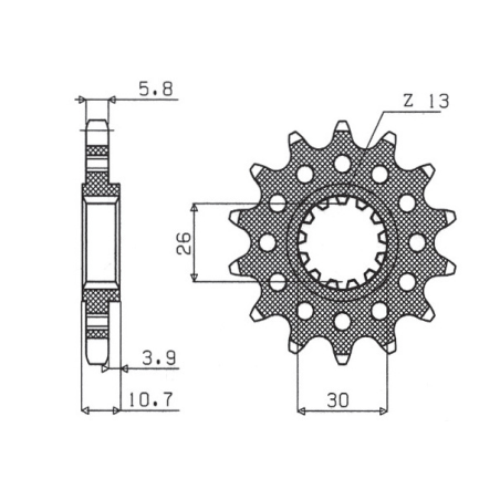 SUNSTAR front sprocket 579M 15 YAMAHA FZ1 '06-'14, R1 '04-'14, FJ, XJR (JTF1579.15) (pitch 520) (579M15JT)