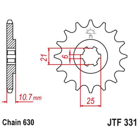 JT front sprocket 288 15 HONDA CB 750 F/K '77-78' (28815JT) (chain 630)