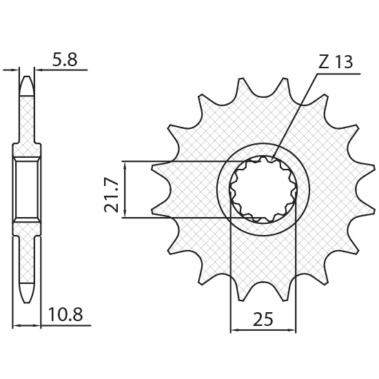 SUNSTAR front sprocket 2172 16 YAMAHA FZ6 '09-, XJ6 '09-'15 (JTF1595.16) (pitch 520) (217216JT)