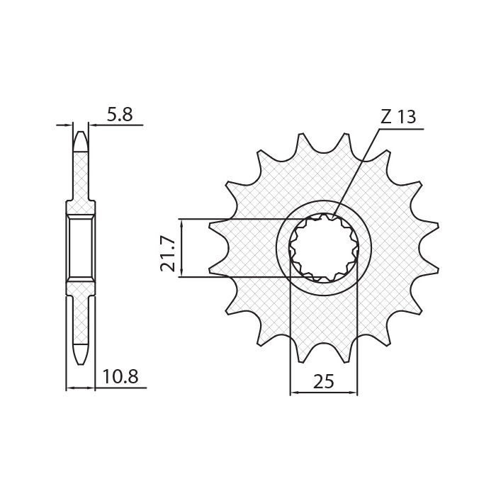 SUNSTAR front sprocket 2172 16 YAMAHA FZ6 '09-, XJ6 '09-'15 (JTF1595.16) (pitch 520) (217216JT)